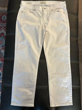Lucky Brand White Denim Pants with Branded Button